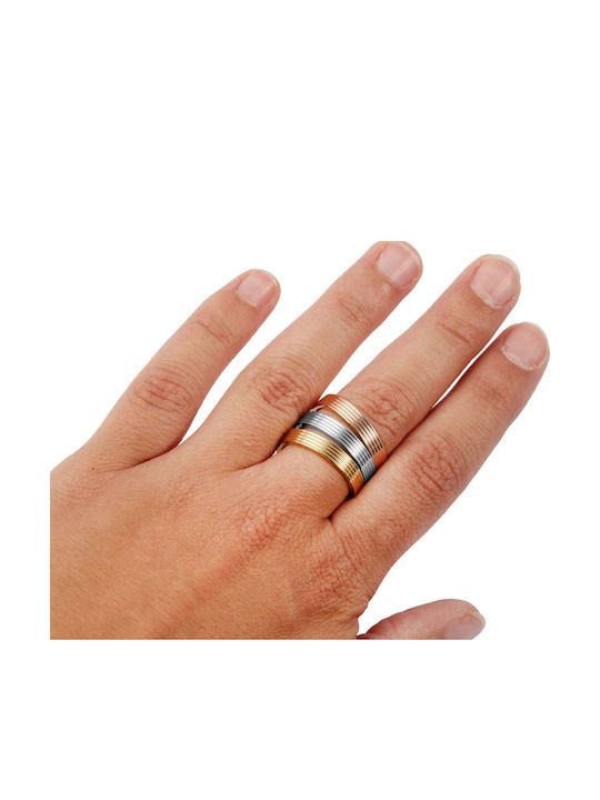 Akzent Set Damen Ringe aus Stahl Vergoldet