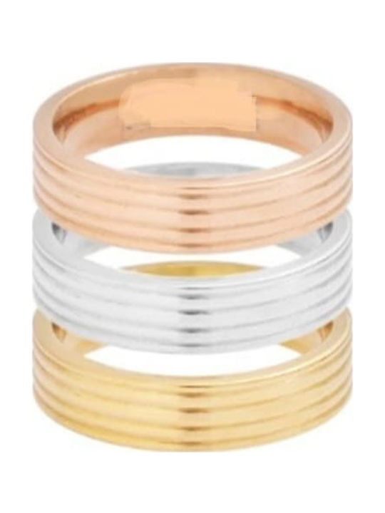 Akzent Set Damen Ringe aus Stahl Vergoldet
