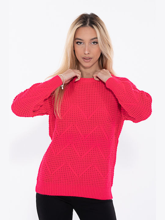 Korinas Fashion Women's Long Sleeve Sweater Fuchsia