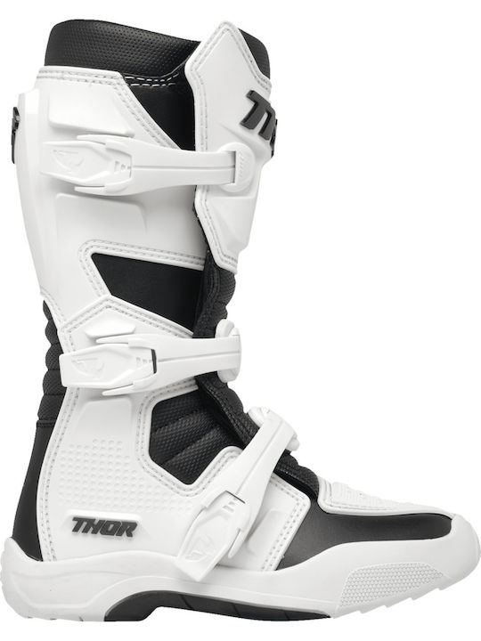 Thor MX Youth Blitz XR Leather Kid's Motocross Boots White/Black