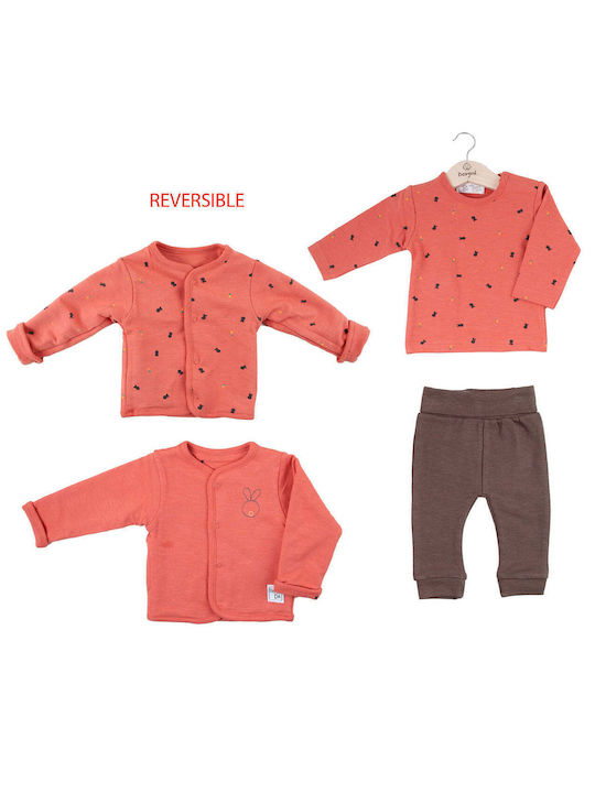 Babybol Kids Sweatpants Set Orange 3pcs