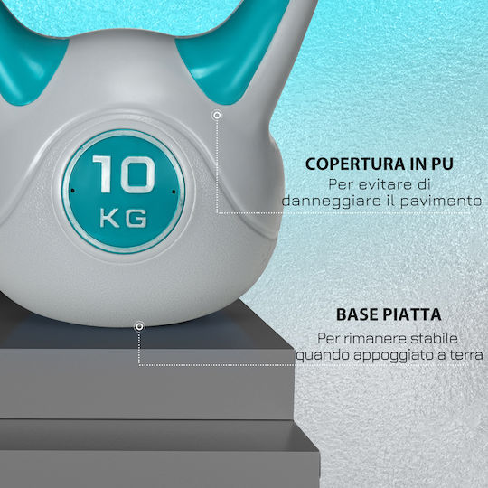 Sportnow Sportnow Kettlebell din PVC 10kg Verde