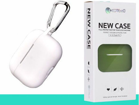COTEetCI Silicone Case with Keychain Black for Apple AirPods Pro