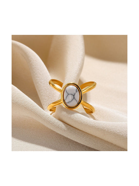 Women's Gold Plated Steel Ring