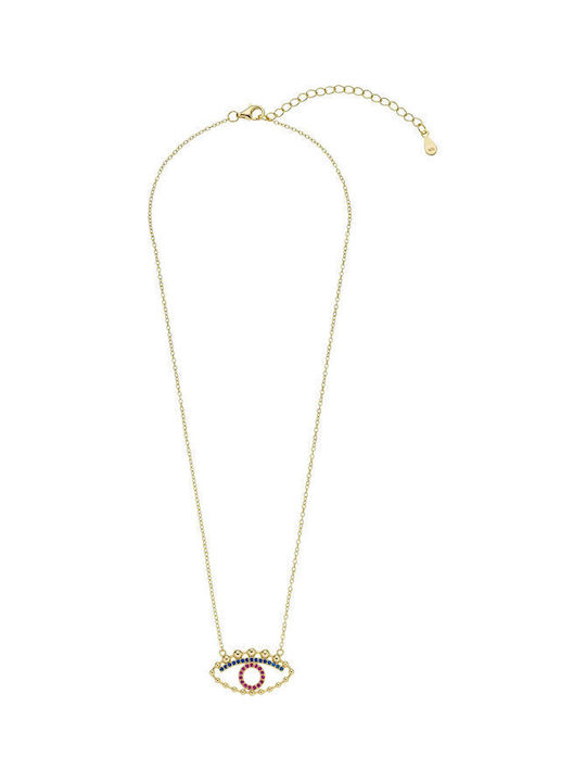 Breeze Necklace from Gold Plated Silver with Zircon