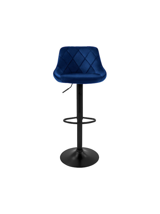 Hocker Bar mit Rückenlehne & Höhenverstellbar Blue velvet 2Stück 47x37x86-106cm