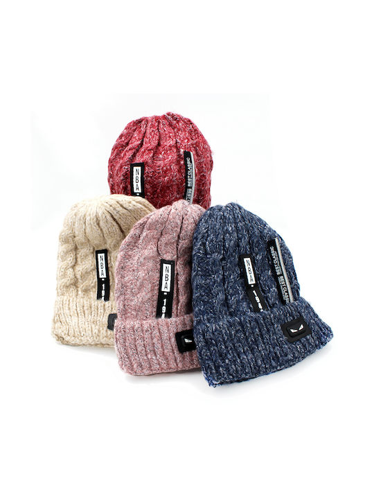 Kids Beanie Knitted Pink