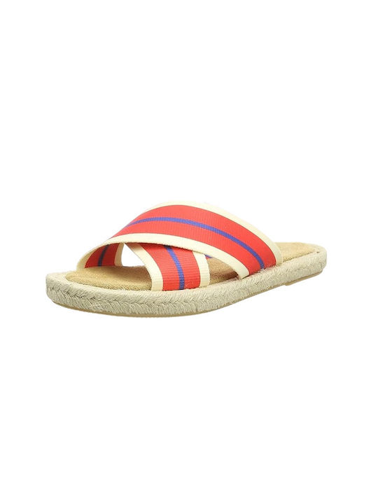 Joules Leather Women's Flat Sandals in Red Color