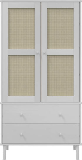 Двойна врата Гардероб Бял 90x55x175см