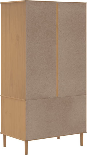 Двойна врата Гардероб с Огледало Coffee 90x55x175см