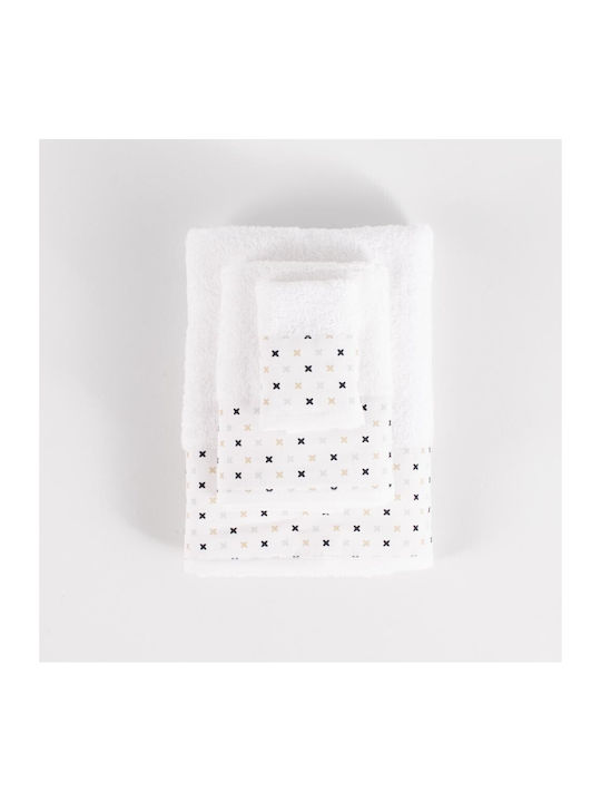 Linea Interiors Σετ Βρεφικές Πετσέτες 3τμχ White-Grey Βάρους 500gr/m²