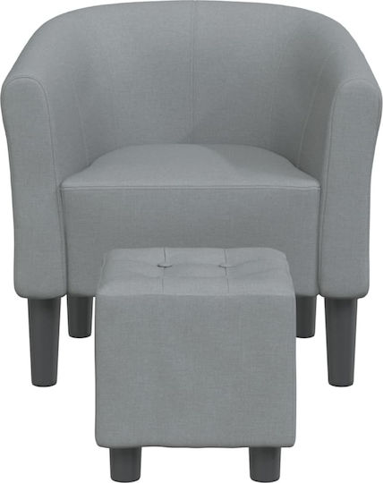 Barrel Sessel mit Fußhocker Light Grey 70x56x68cm