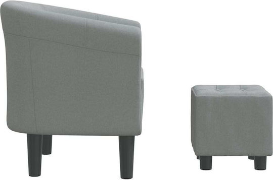 Barrel Sessel mit Fußhocker Light Grey 70x56x68cm