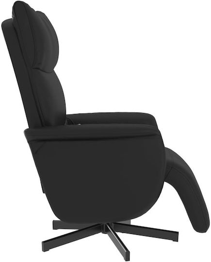 Relaxsessel Friseurwaschbecken mit Fußhocker aus Kunstleder Black 71x84x106.5cm