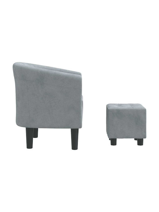 Barrel Armchair with Footstool Dark Grey 70x56x68cm