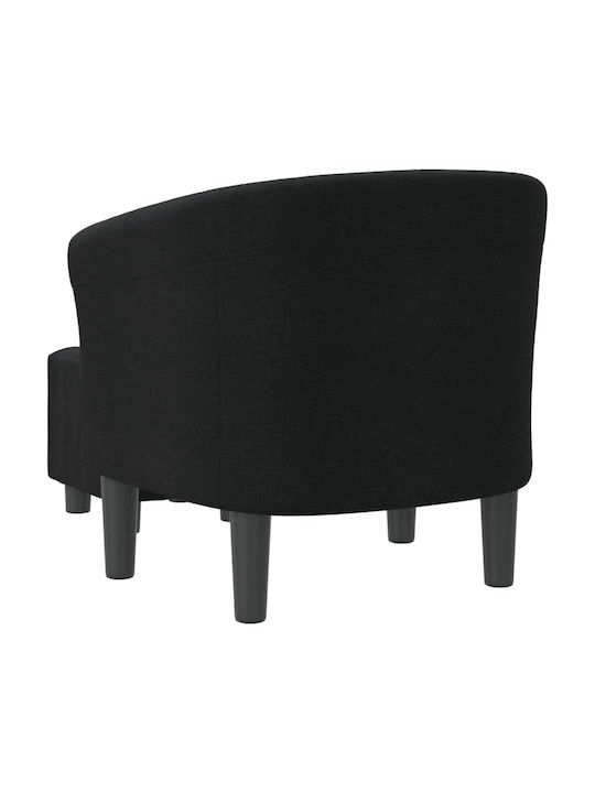 Μπάρελ Πολυθρόνα με Υποπόδιο Μαύρη 70x56x68cm
