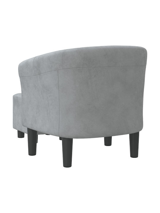 Barrel Armchair with Footstool Dark Grey 70x56x68cm
