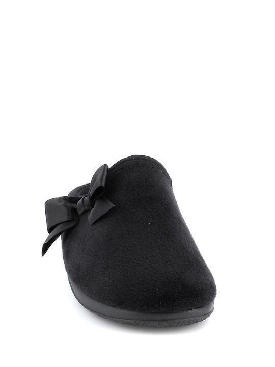 Adam's Shoes Χειμερινές Γυναικείες Παντόφλες σε Μαύρο χρώμα