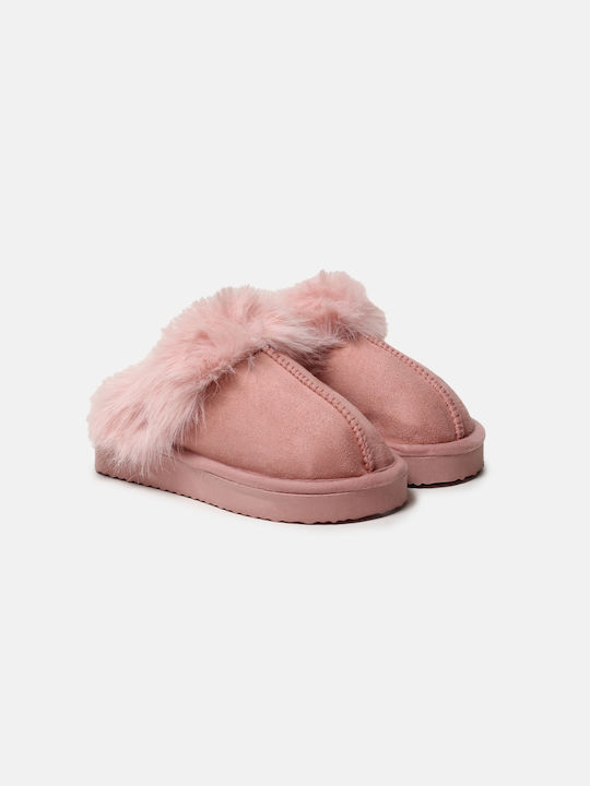 InShoes Winter Women's Slippers with fur in Pink color