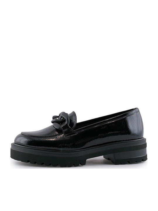 Δερμάτινα Γυναικεία Loafers σε Μαύρο Χρώμα 3222
