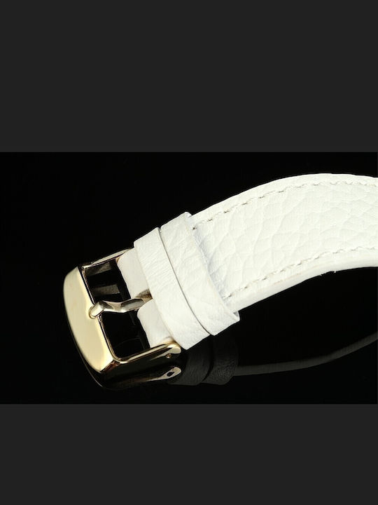 Raptor Herrenuhr Batterie mit Weiß Lederarmband