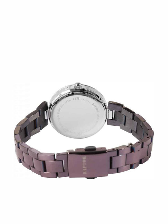 Raptor Γυναικείο Ρολόι 32mm Μπαταρίας με Μωβ Μεταλλικό Μπρασελέ