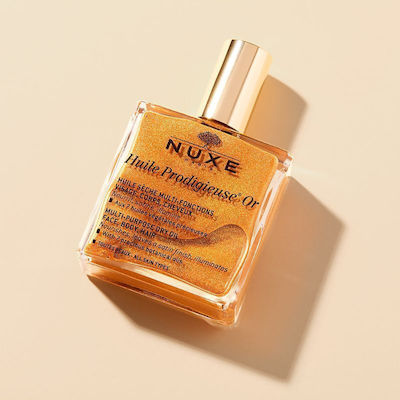 Nuxe Huile Prodigieuse OR Dry Oil with Shimmer for Face, Hair, and Body 50ml