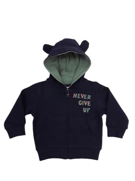 Venere Kids Sweatshirt Cardigan with Hood Dark Blue