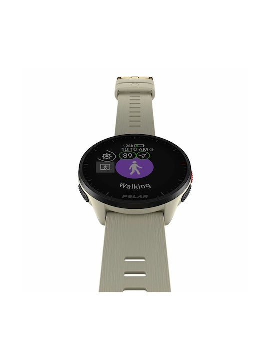 Polar Digital Uhr Batterie mit Beige Kautschukarmband