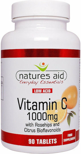 Natures Aid Vitamine C 1000mg Low Acid 90tabs Витамин за Подсилване на имунната система, кожата & антиоксидантно действие 1000мг 90 табове