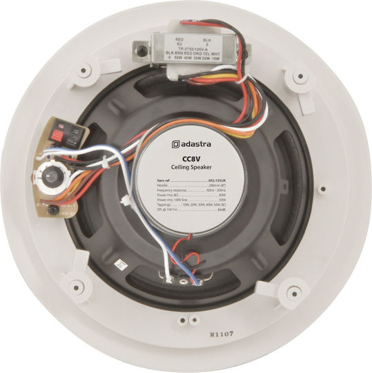Adastra CC8V Παθητικό Εντοιχιζόμενο Ηχείο 60W (Τεμάχιο) Λευκό 952.155UK