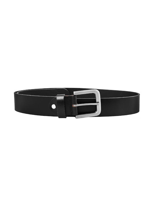 Leonardo Verrelli Men's Leather Belt Black