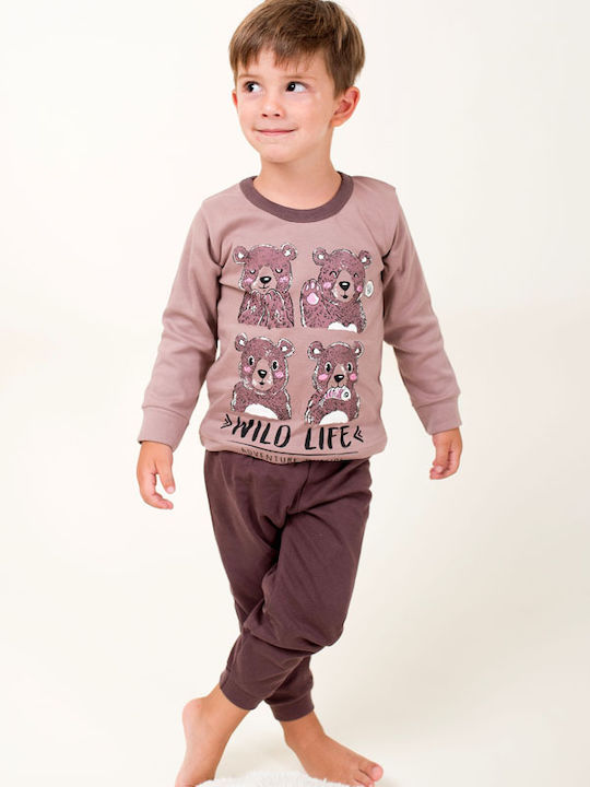 Happy Family Kids Pyjamas Winter Cotton Coffee.