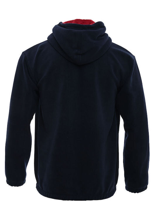 Men's Fleece Jacket Hooded Blue