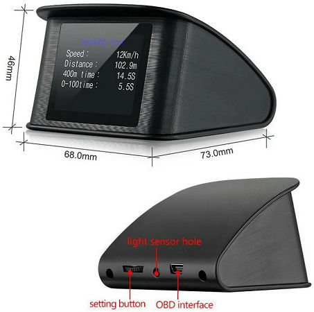 Digitales Spannungsmesser OBD2 Head Up Display und Wassertemperatur für Auto 68mm für Platzierung im Dashboard