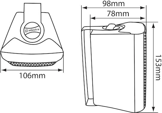 Adastra AD-BC3V Παθητικό Επιτοίχιο Ηχείο 30W (Τεμάχιο) 15.3x9.8x10.6εκ. Μαύρο 952.711UK BC3V-B