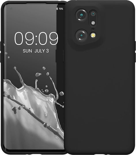 KWmobile Soft Slim Flexible Rubber Umschlag Rückseite Silikon 1.3mm Schwarz (Oppo Find X5 Pro)