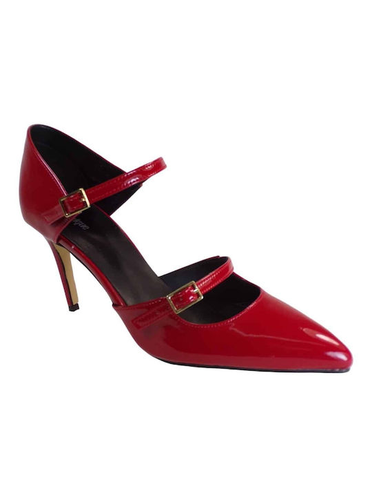 Dominique Shoes Patent Leather Red High Heels