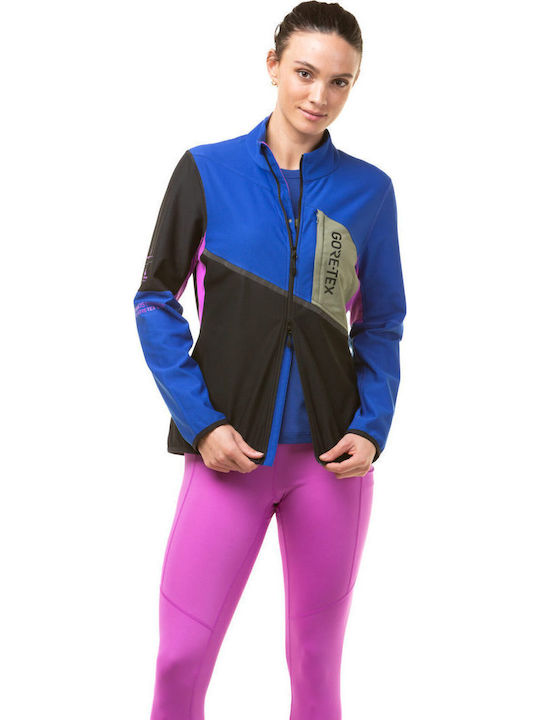 Women's Short Sports Hardshell Jacket Waterproof and Windproof for Winter Black