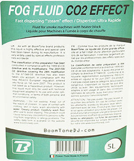 BoomToneDj Течност за дим машини Доставки за мъгла Fog Fluid Co2 Effect 5lt 5lt