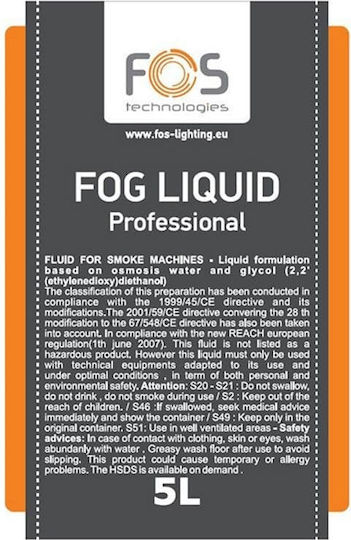 Fos Technologies Υγρό για Μηχανές Καπνού Fog Liquid Professional 5lt
