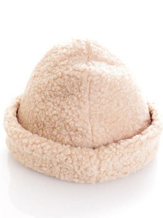 Beanie Männer Beanie Gestrickt in Ecru Farbe