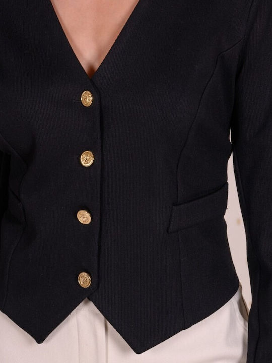 Derpouli Damen Blazer Black