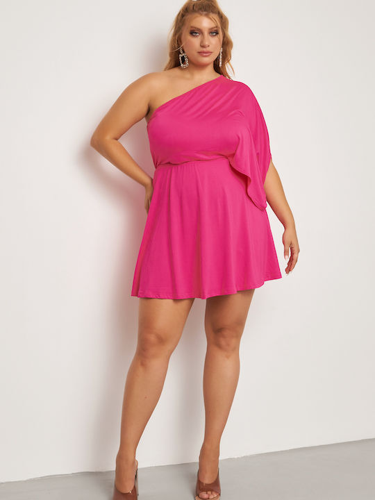 Mini Dress with Slit Pink