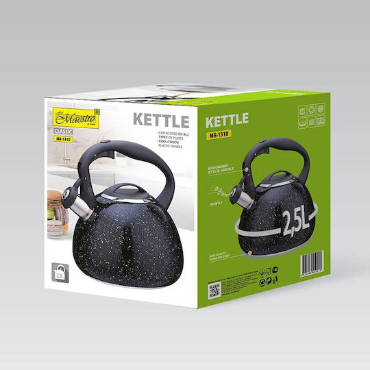Maestro Teapot Stainless Steel Black 2500ml