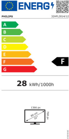 Philips Τηλεόραση 32" HD Ready LED HFL3014 (2019) 32HFL3014/12