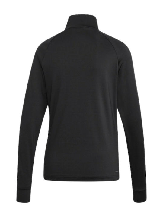 Long Women's Cardigan with Zipper Black