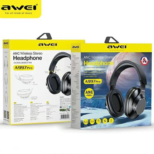 Awei A997 Pro Kabellos / Kabelgebunden Über Ohr Kopfhörer mit 15 Stunden Betriebszeit und Quick Charge Schwarz