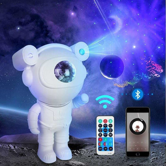 Lumini LED Rotativ Lampă de proiecție pentru copii Astronaut cu Schimbări de Culori Alb