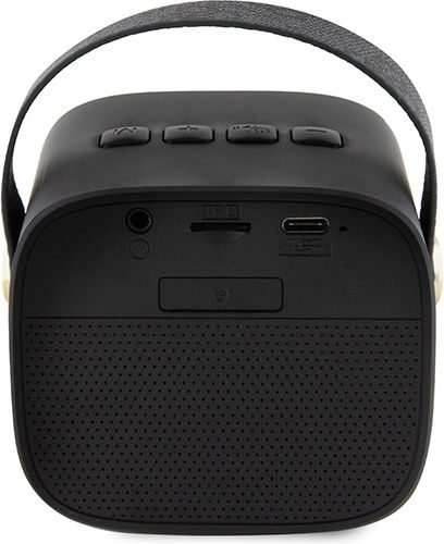 Guess 4G Leather Script Logo Bluetooth високоговорител 5W с живот на батерията до 2 часа Черен